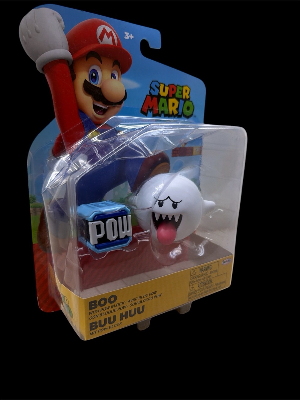 Super Mario Boo Figure with Blue POW Block - Nintendo